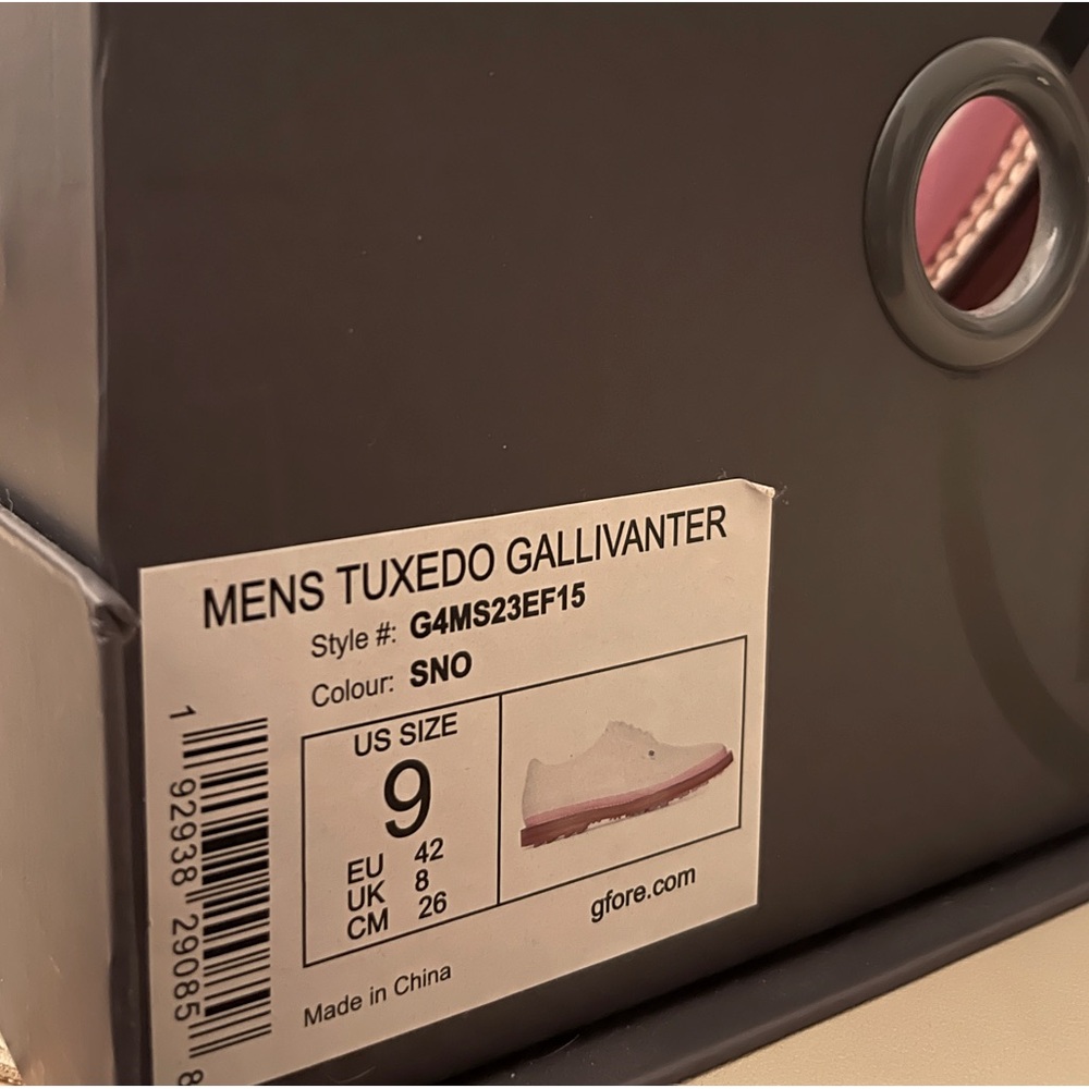 Size 9 G/FORE Golf Tuxedo Gallivanter White Pink G4MS23EF15 Men's Shoes